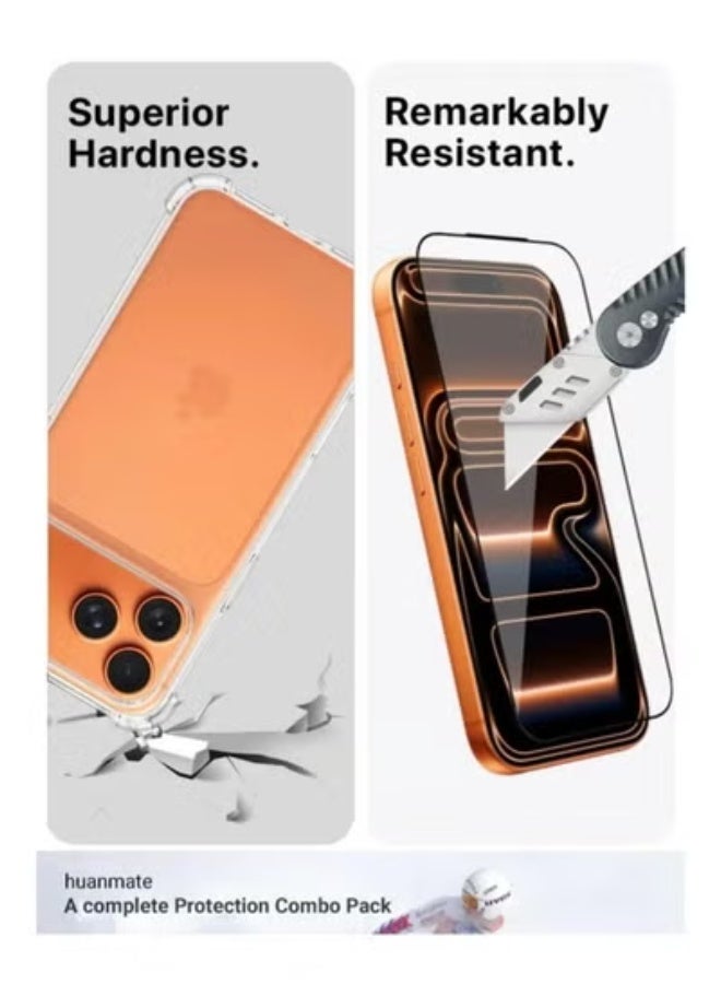 JAJEEK iPhone 17 Pro Max Clear Case with Screen Protector & Camera Lens Guard – Anti-Yellowing Transparent Cover, Slim Shockproof Full Body Protection Case for iPhone 17 Pro Max 6.9-Inch - Image 4