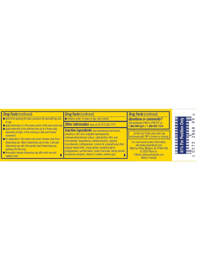 Preparation H Preparation H Hemorrhoid Symptom Treatment Cream Maximum Strength Multi-Symptom Pain Relief with Aloe  - Image 4