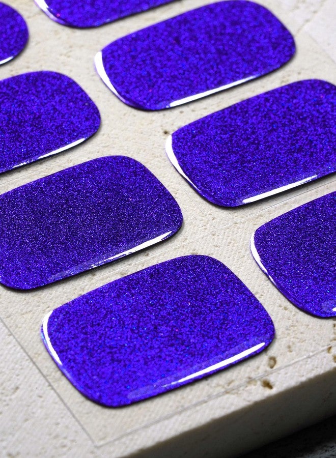 Beaolata Real Gel Nail Strips (No UV Light Needed) - 44Pcs Salon Quality Nail Stickers - Long Lasting Polish Wraps for Women, Easy Apply & Remove (Sapphire Bling) - Image 4