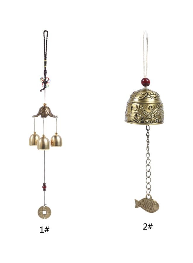 Aknur Chinese Style Wind Chime Gold/Black 11x5.5x7.5cm - Image 2