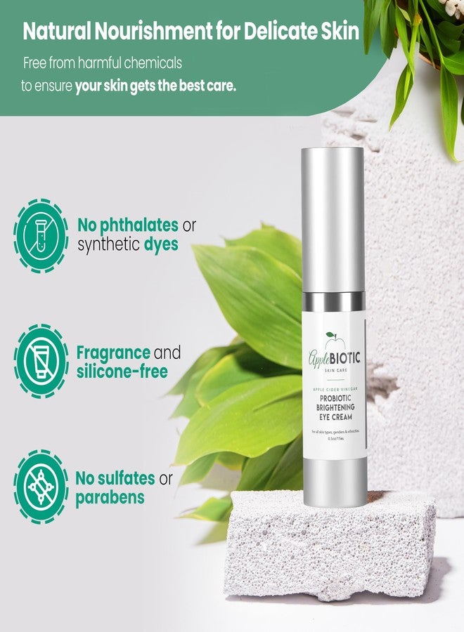 AppleBiotic Apple Cider Vinegar Eye Cream with Vitamin B3, Caffeine, Cucumber Extract to Reduce Puffiness, Eye Bags and Dark Circles, Cream For All Skin Types, (0.5 oz) Packaging May Vary - Image 4