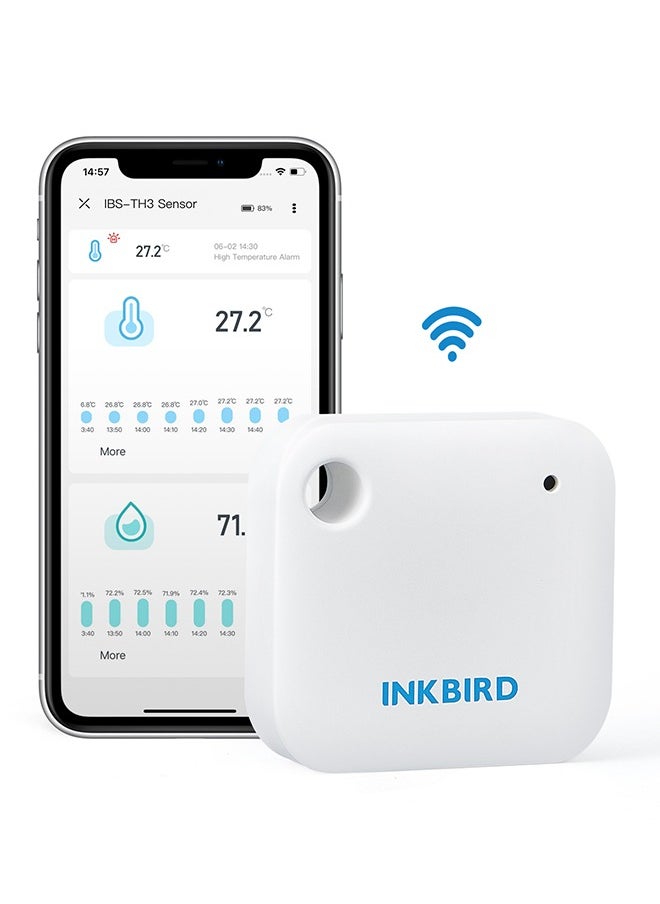 INKBIRD Wifi Thermometer Hygrometer Monitor Smart Temperature Humidity Sensor Ibs-Th3 With App Notification Alert 1 Year Data Storage Export Remote Monitor For Greenhouse Wine Cellar Baby Room  - Image 2