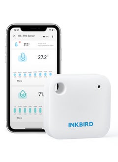Wifi Thermometer Hygrometer Monitor Smart Temperature Humidity Sensor Ibs-Th3 With App Notification Alert 1 Year Data Storage Export Remote Monitor For Greenhouse Wine Cellar Baby Room