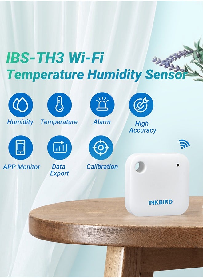 INKBIRD Wifi Thermometer Hygrometer Monitor Smart Temperature Humidity Sensor Ibs-Th3 With App Notification Alert 1 Year Data Storage Export Remote Monitor For Greenhouse Wine Cellar Baby Room  - Image 5