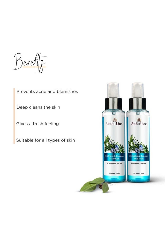 Vedic Line Vedicline Eucalyptus & Rosemary Face Wash Reduce Blemishes, Acne And Pimple with Eucalyptus Oil & Rosemary Oil For Clear & Refreshed skin, Valentine Gifts, (Pack of 2), (2 * 100ml) - Image 2