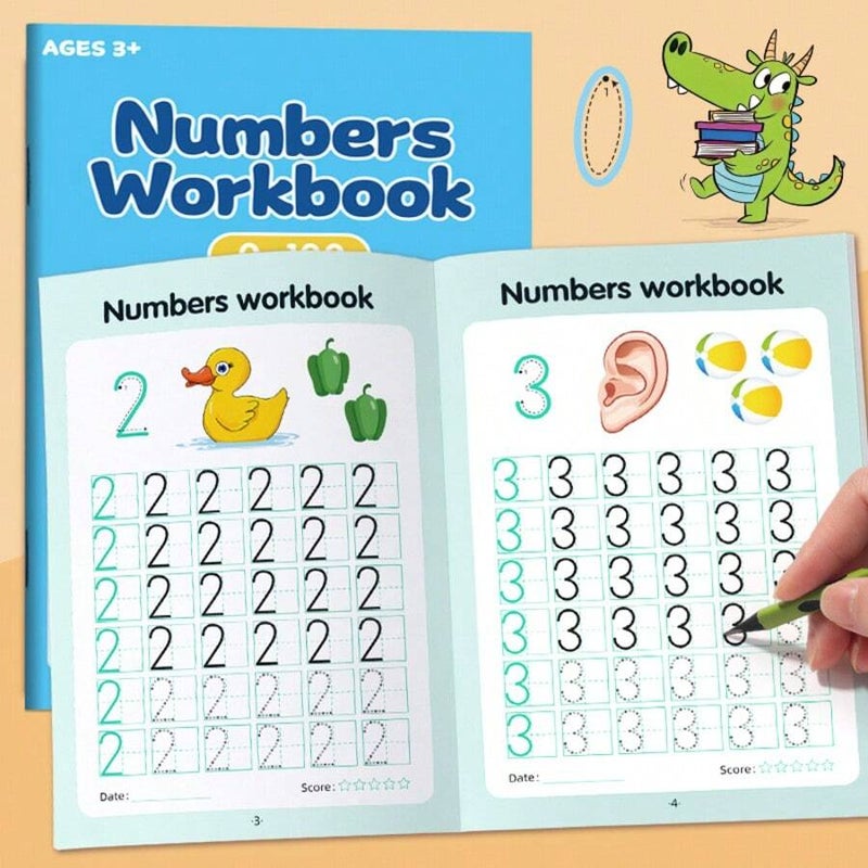 Children's Dot Grid Tracing Workbook, Number 0-100 Copying Book, Kindergarten Preschool Handwriting Control Training Exercise Book