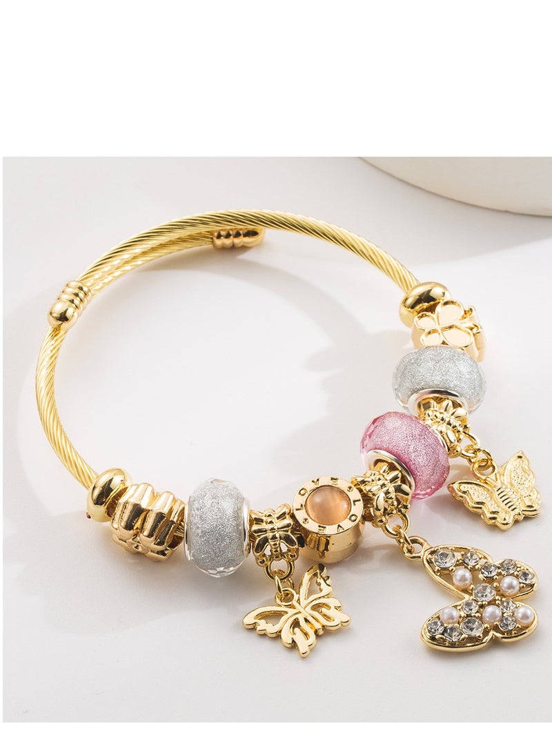 Women's bracelet with glitter beads that can be adjusted in size - Image 1