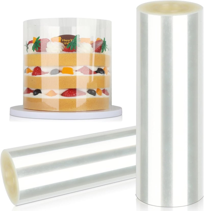 HORPIN Cake Collar - 6 x 394inch/1 Roll-Transparent Acetate Cake Roll, Professional Acetate Sheets for Baking, Elegant Cake Wrapping, Edge Decorating. - Image 1