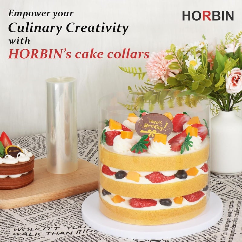 HORPIN Cake Collar - 6 x 394inch/1 Roll-Transparent Acetate Cake Roll, Professional Acetate Sheets for Baking, Elegant Cake Wrapping, Edge Decorating. - Image 2