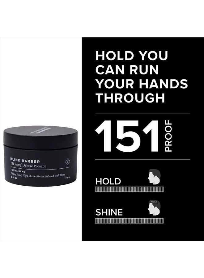 Blind Barber 151 Proof Premium Pomade - Structure & Styling Pomade for Strong Hold & High Shine - Water Based Hair Product for Men with Hops & Tonka Bean (2.5oz / 70g) - Image 3