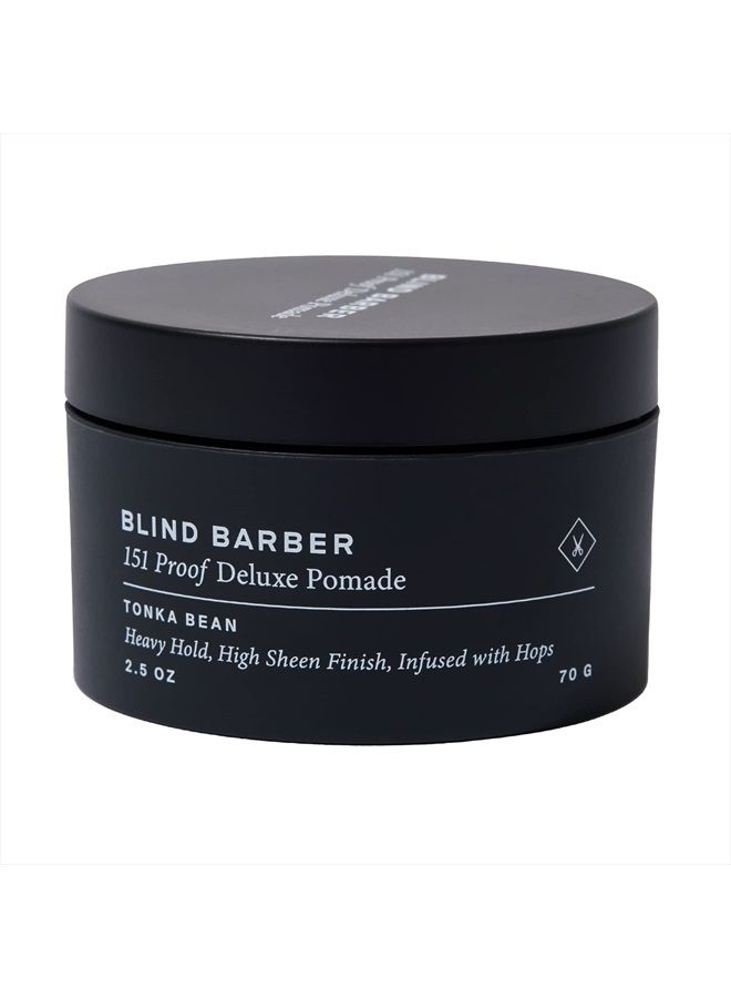 Blind Barber 151 Proof Premium Pomade - Structure & Styling Pomade for Strong Hold & High Shine - Water Based Hair Product for Men with Hops & Tonka Bean (2.5oz / 70g) - Image 1