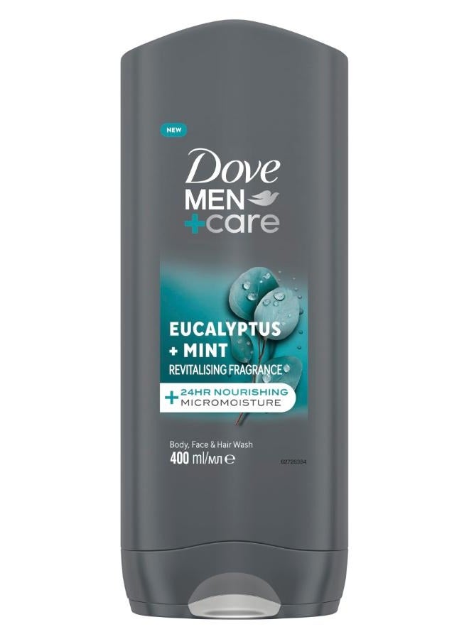 غسول الشعر والجسم والوجه 3 في 1 للرجال برائحة الأوكالبتوس والنعناع 400 مل