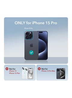 ESR ESR for iPhone 15 Pro Case with MagSafe, Supports Magnetic Charging, Slim Liquid Silicone Case, Shock Absorbing, Screen and Camera Protection, Cloud Series, Black  - Image 2