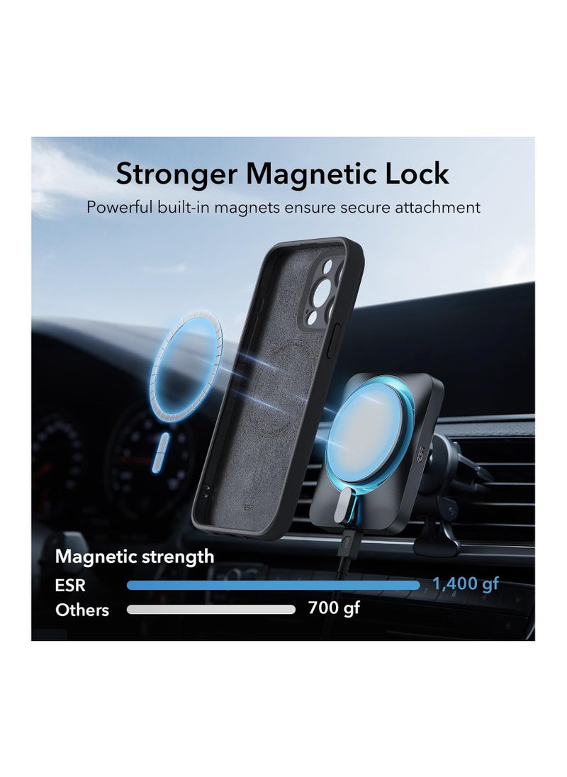 ESR for iPhone 15 Pro Case with MagSafe, Supports Magnetic Charging, Slim Liquid Silicone Case, Shock Absorbing, Screen and Camera Protection, Cloud Series, Black - pzsku/Z8E4645881672A57D2A69Z/45/_/1724748879/0aba8a8d-f645-460e-828d-0f2c50f7d7c4