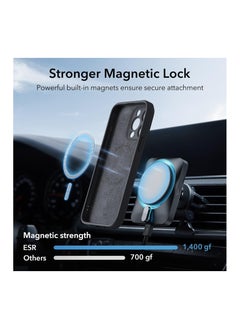 ESR ESR for iPhone 15 Pro Case with MagSafe, Supports Magnetic Charging, Slim Liquid Silicone Case, Shock Absorbing, Screen and Camera Protection, Cloud Series, Black  - Image 3