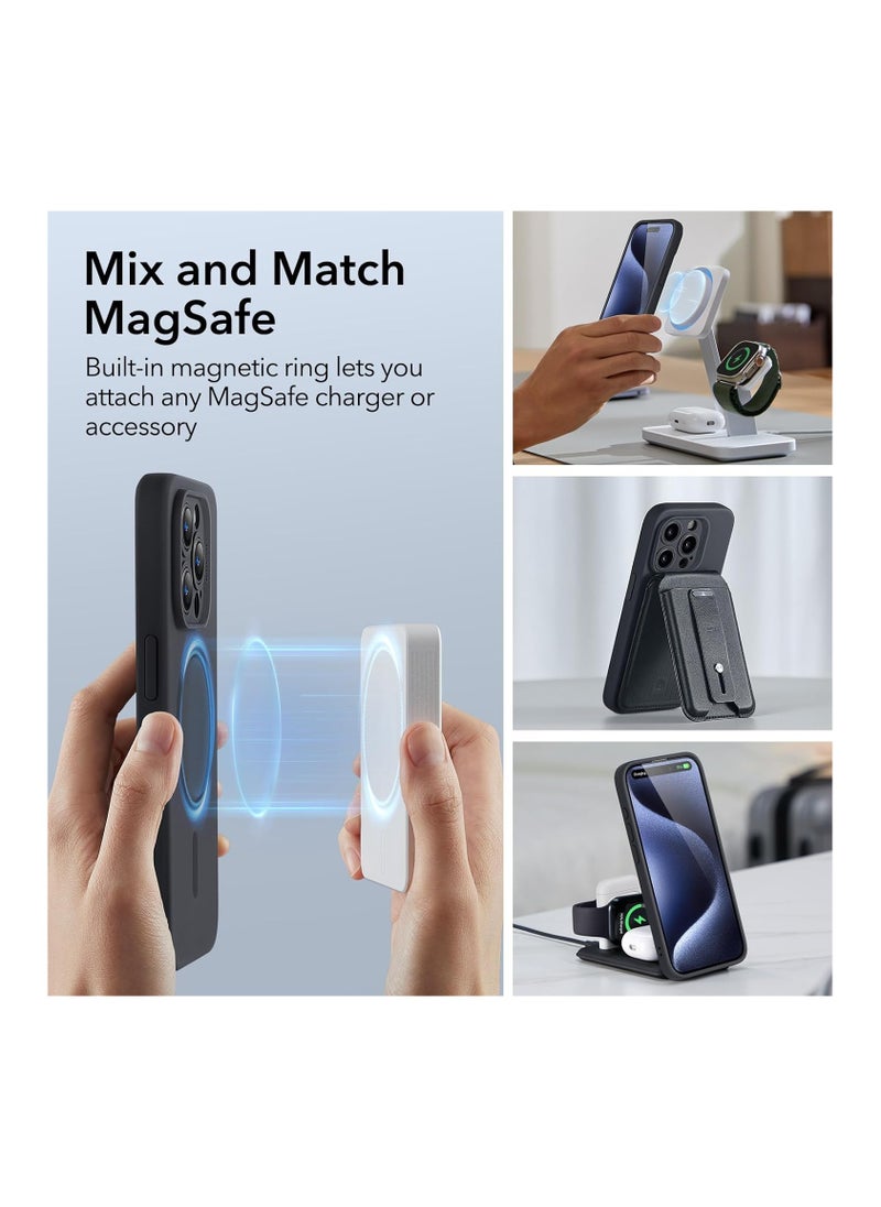 ESR for iPhone 15 Pro Case with MagSafe, Supports Magnetic Charging, Slim Liquid Silicone Case, Shock Absorbing, Screen and Camera Protection, Cloud Series, Black - pzsku/Z8E4645881672A57D2A69Z/45/_/1724749320/6ca24875-b6a1-4115-aace-48c0306cad12