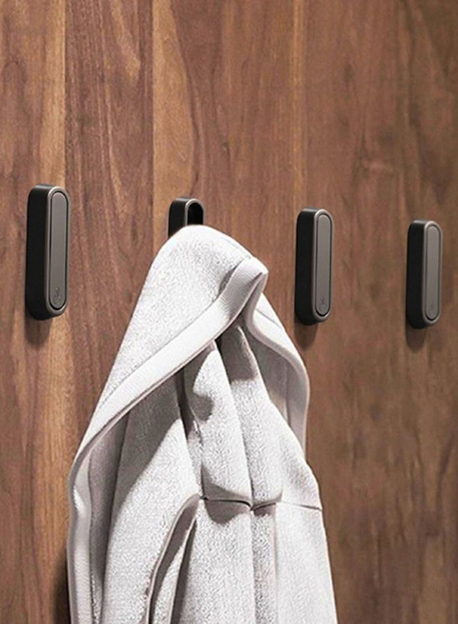 4PCS Foldable Invisible Hook Zinc Alloy Bathroom Wall Hook Retractable for Closet Scarf Hat Robe Key Purse Bag Folding Hooks Minimalist Style (Black) - Image 4