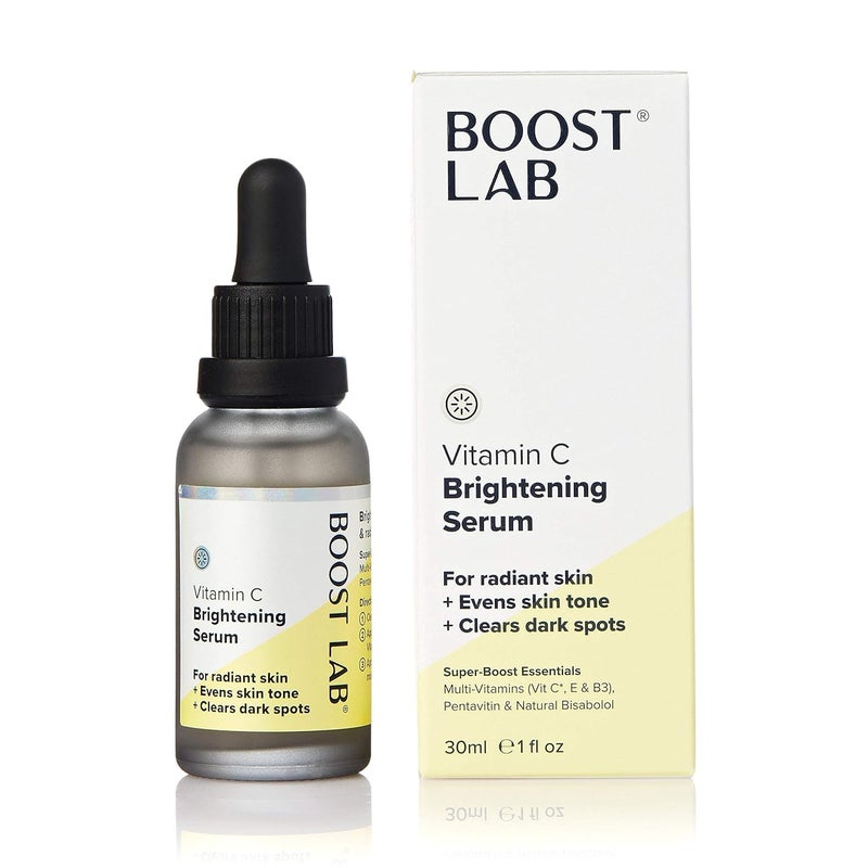 BOOST LAB BOOST LAB Vitamin C Brightening Serum for Men  Women Radiant Skin  Face Evens Skin Tone Clear Dark Facial Spots Simple Pure  Potent Paraben Sulphate Fragrance  Cruelty Free 30 ml 1 fl oz 