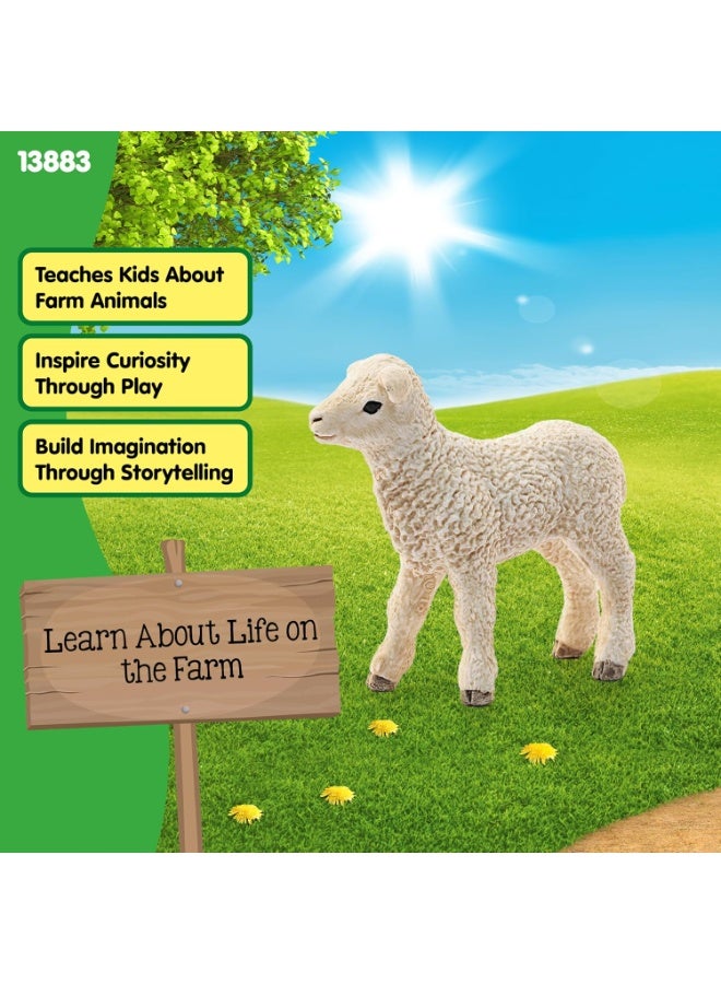 Schleich عالم المزرعة من شلايش، ألعاب حيوانات مزرعة واقعية للأولاد والبنات، تمثال لعبة خروف صغير - Image 3