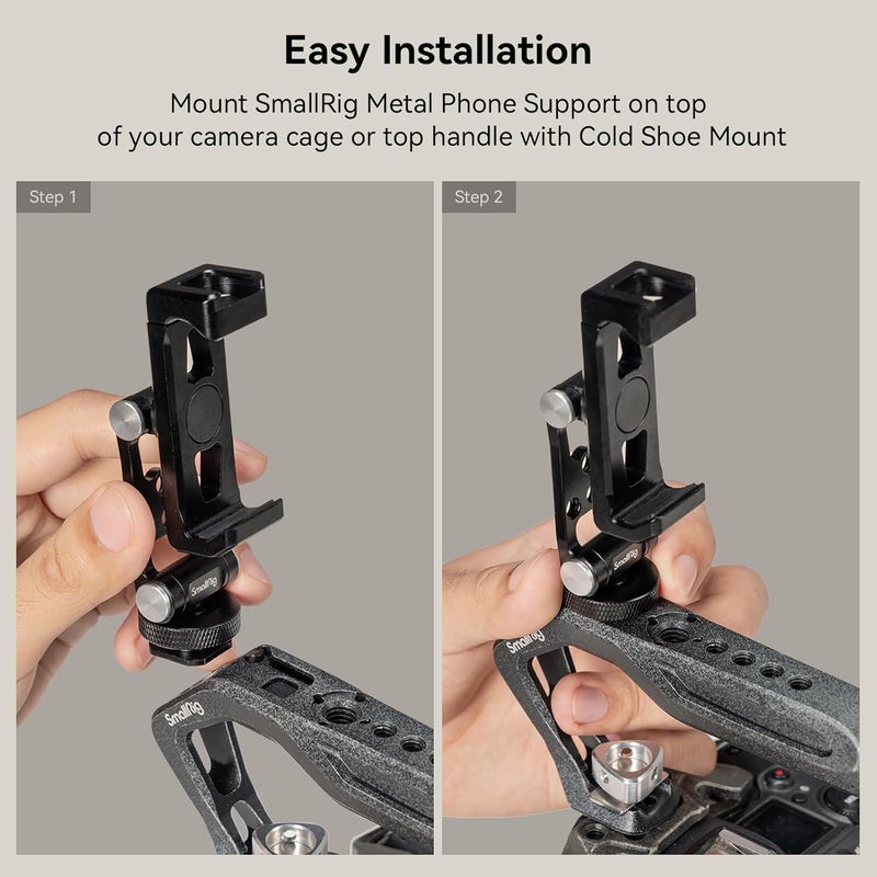 SMALLRIG Metal Phone Holder With Cold Shoe Mount 4382 - Image 2