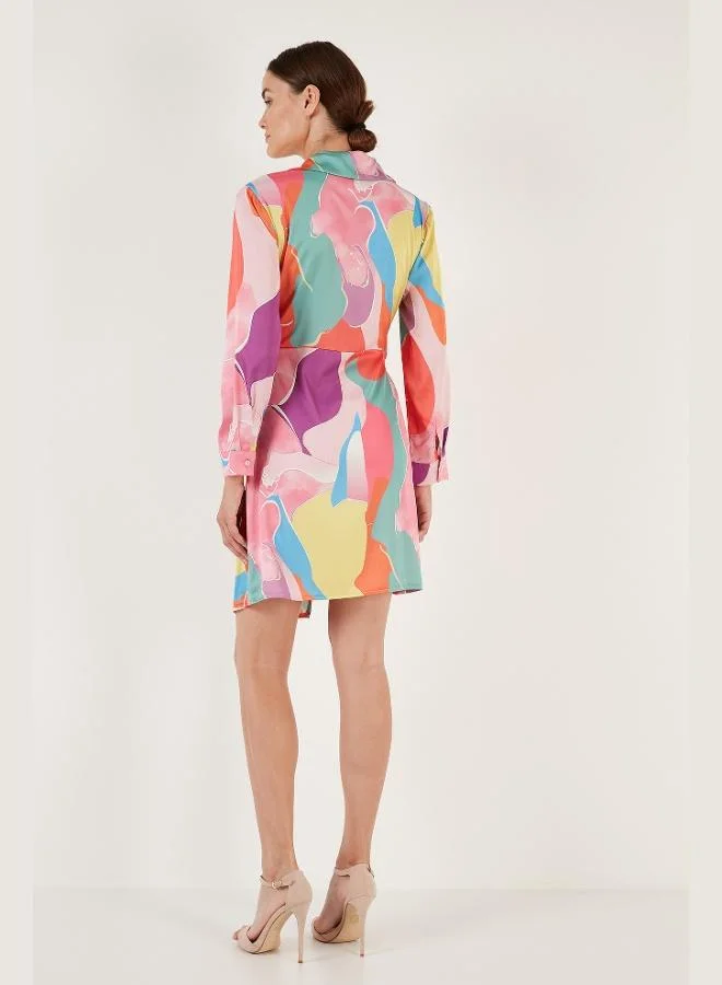 Lela  Lela Patterned Double-Breasted Satin Dress Women's DRESS 611EL295 for Women | Best Price UAE