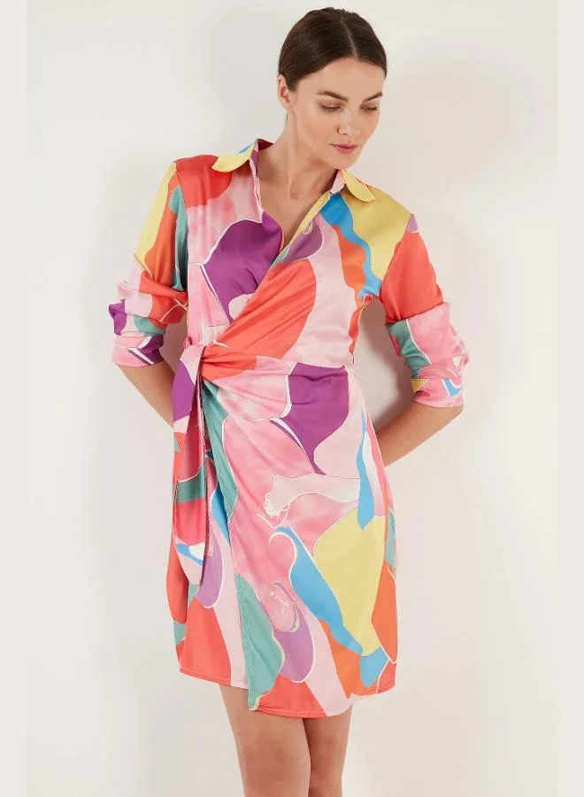 Lela  Lela Patterned Double-Breasted Satin Dress Women's DRESS 611EL295 for Women | Best Price UAE
