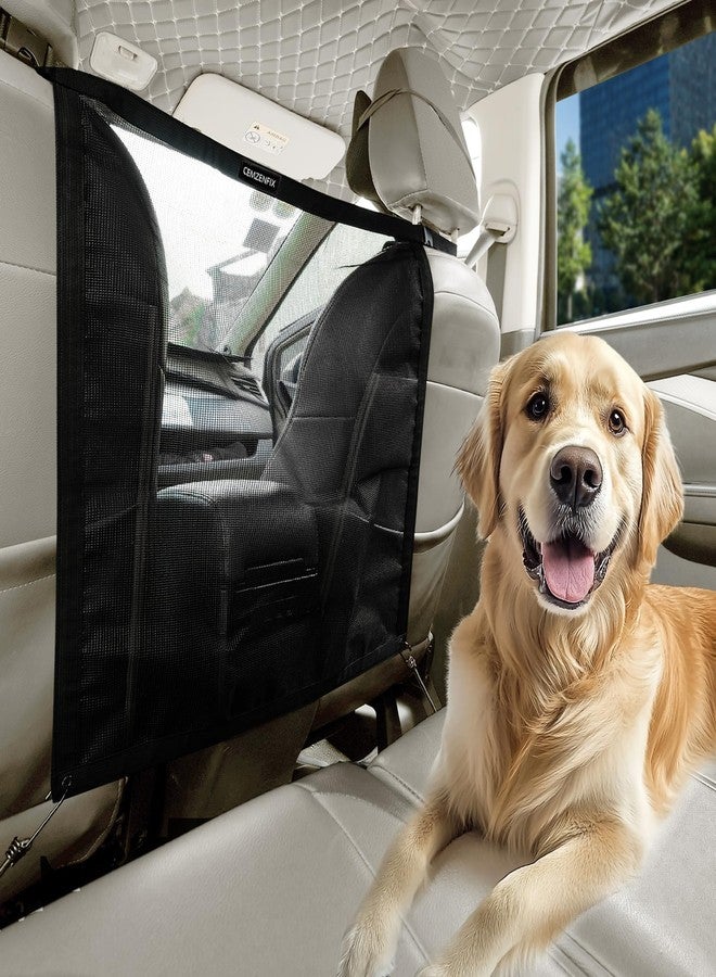 CEMZENFIX Universal Dog Car Net Barrier – Sturdy Mesh, Easy Install, Breathable Design, Easy to Clean, Flexible Bungee Cords for Adjustable Fit 23"×23" (Black) - Image 1