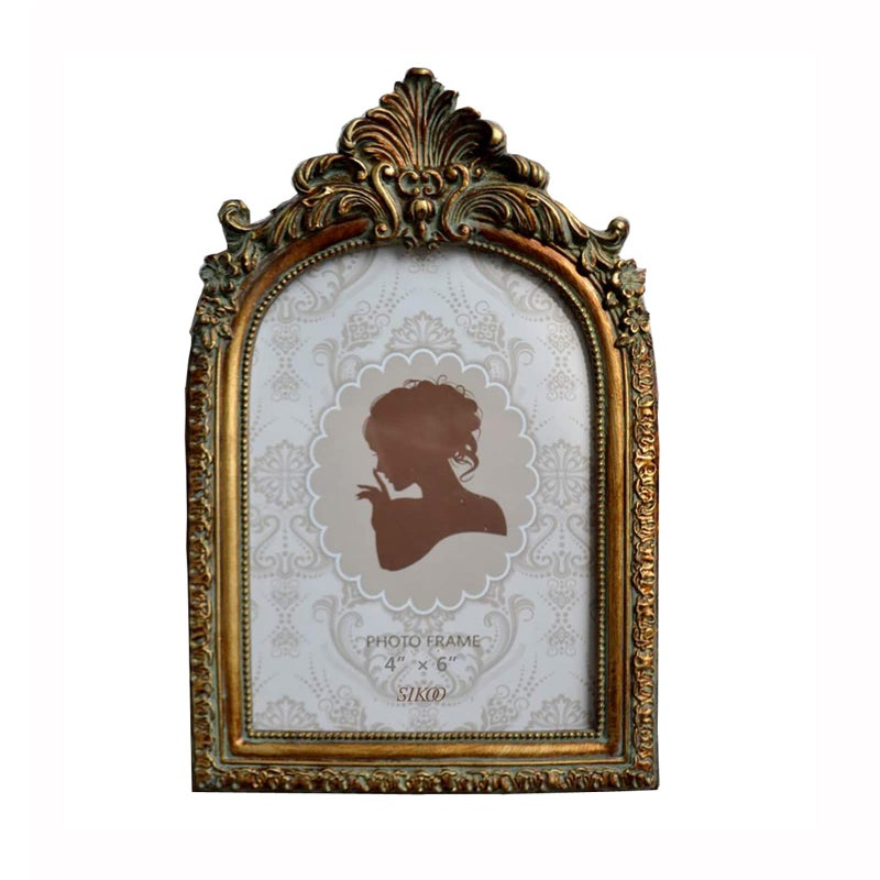 SIKOO Vintage 4x6 Picture Frame Antique OrnateTable Top and Wall Mounting Photo Frame with High Definition Glass Front for Home Decor  Photo Gallery  Art Bronze Gold (4x6) - Image 1