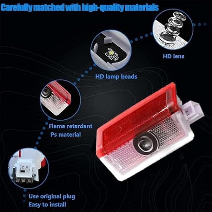 Bukela 2 Pcs Car Door Light Logo Projector Laser Ghost Shadow Courtesy Light Hd Lighting Projector Led Welcome Lights Compatible With Mercedes For Benz C W205 A W176 B W246 E W212 W213 Ml Gla Glc Gle Gls - Image 3