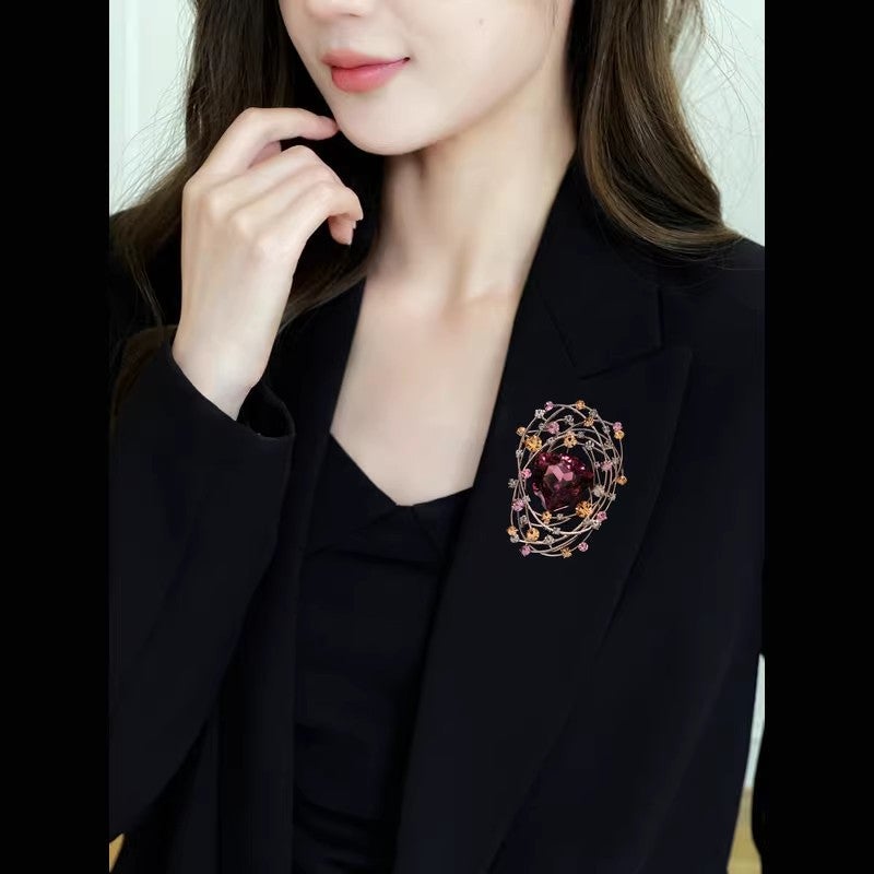 New and Luxury Bird''s Nest Brooch High-end Women''s Personality Temperament Corsage Exquisite Elegant Pin Design Sense Accessories - Image 5