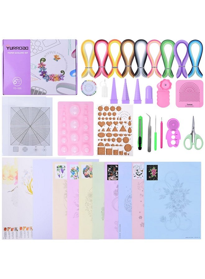 YURROAD YURROAD Quilling Paper Set with 900pcs 5mm Quilling Paper Strips Filigree Paper Tool Kit and Quilling Board Slotted Pen Curling Coach Crimper  - Image 1