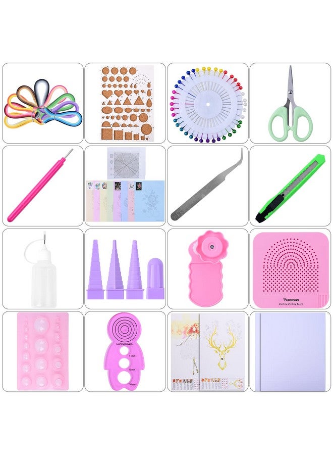 YURROAD YURROAD Quilling Paper Set with 900pcs 5mm Quilling Paper Strips Filigree Paper Tool Kit and Quilling Board Slotted Pen Curling Coach Crimper  - Image 2