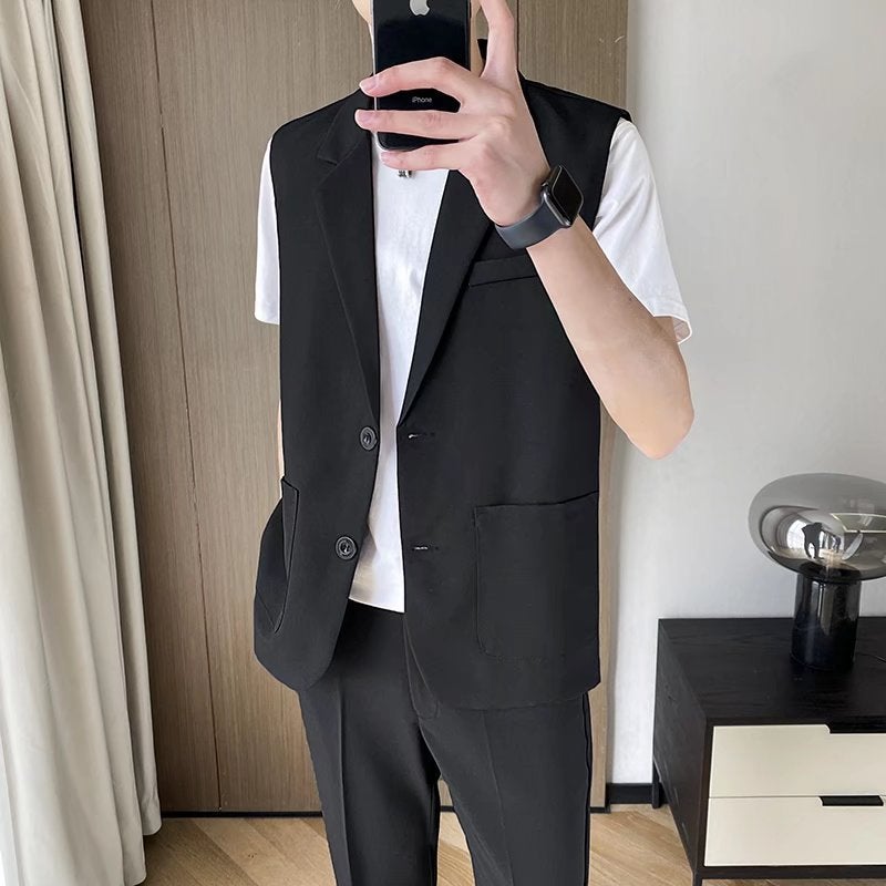 Lazy Harajuku Ins Fashion Elegant New Style Simple Popular Vest Youth Trend Men'S Japanese Style Literary All-Match - Image 5