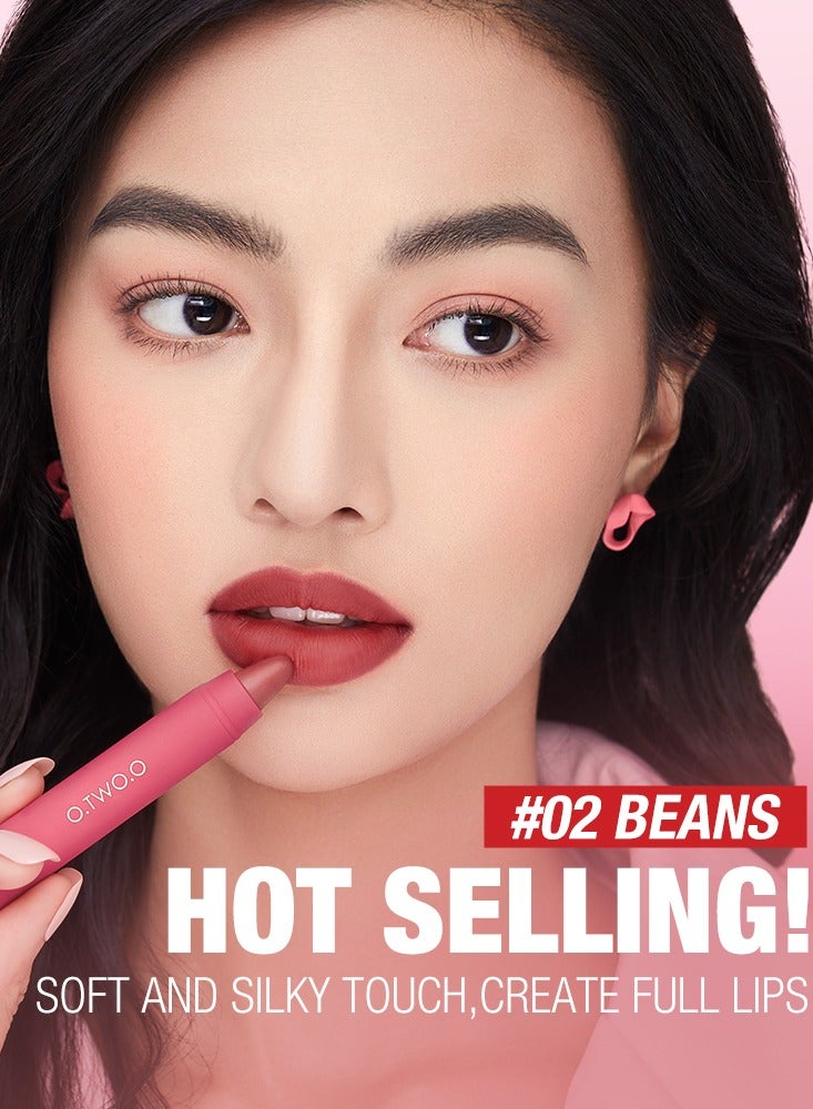 OTWOO O.TWO.O Creamy Matte Crayon Lipstick – Smooth, Long-Lasting Matte Finish NO.1 - Image 4