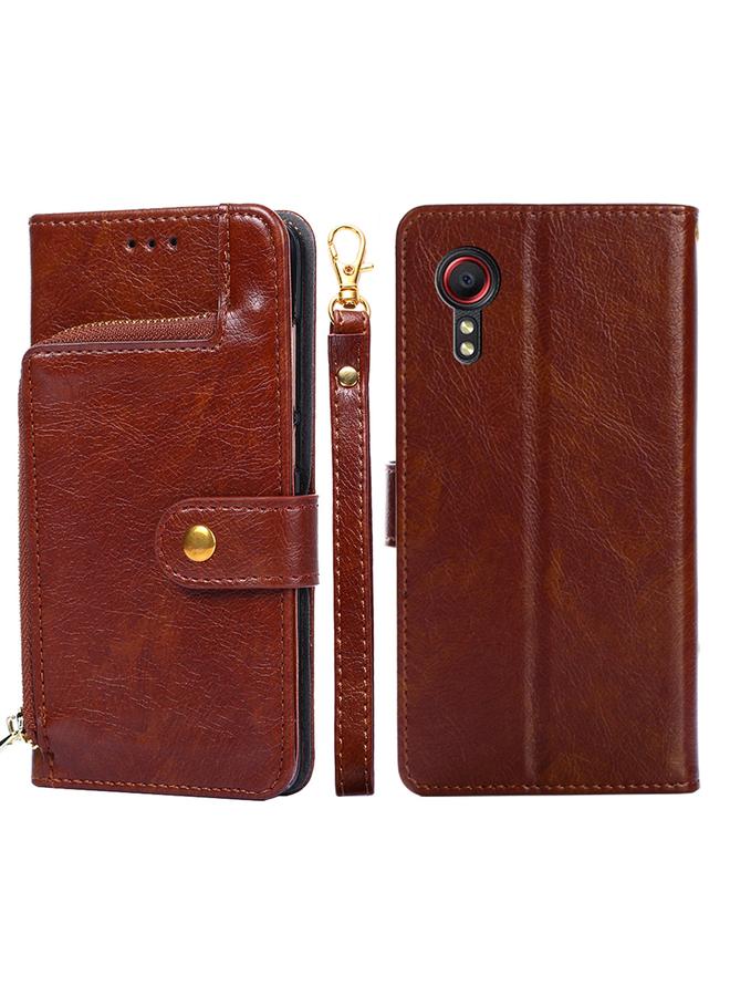 S-TOP Case For Samsung Galaxy Xcover 5 Zipper Bag PU + TPU Horizontal Flip Leather Case with Holder & Card Slot & Wallet & Lanyard - Image 1