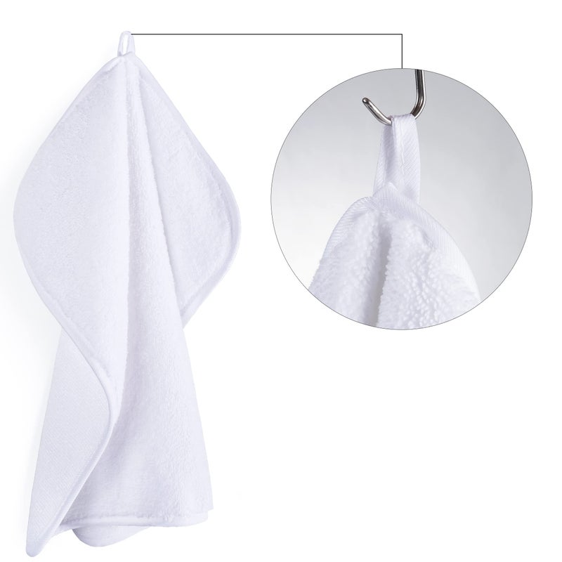POLYTE Premium Lint Free Microfiber Washcloth Face Towel, 13 x 13 in, Set of 6 (White) - Image 5