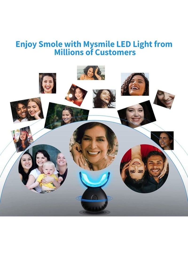 SMILEKIT Home Use Wireless Teeth Whitening Kit with 16-Point LED Blue Lights Accelerator, Natural Whitening Effective Stain Removal Include 4 Teeth Whitening Gel Pens Complimentary Color Card(Black)  - Image 5