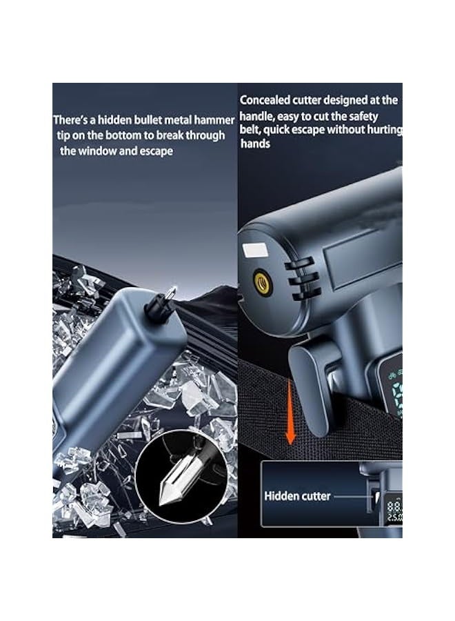 Handheld Tire Inflator Portable Air Compressor, Cordless Electric Air Pump, 150PSI Portable Bike Tire Pump with Pressure Gauge LCD Dual Screen and LED Light for Car Bike Motorcycle Balls - Image 3