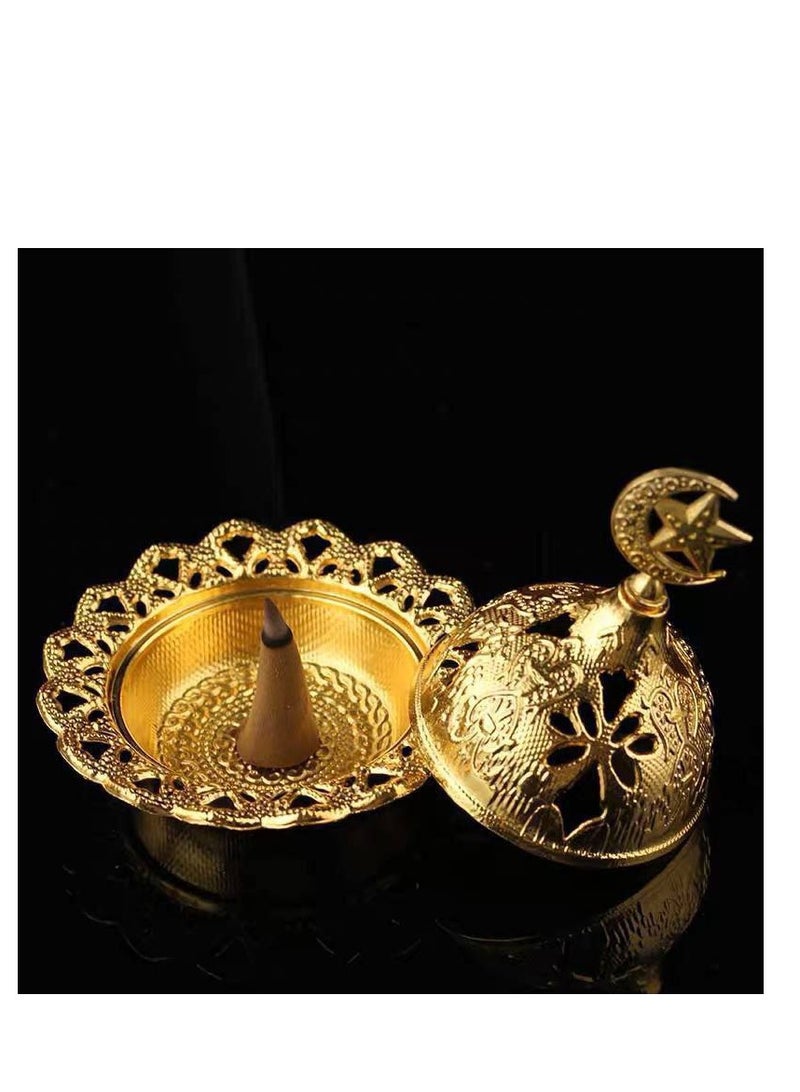 4 قطع مبخرة 8*8 سم (ذهبي)  - Image 3