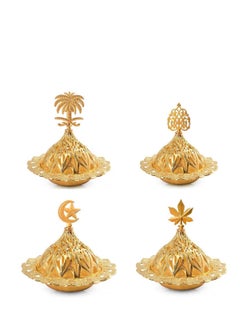 Generic 4 pc Incense Burner 8 * 8 cm ( GOLD)  - Image 1
