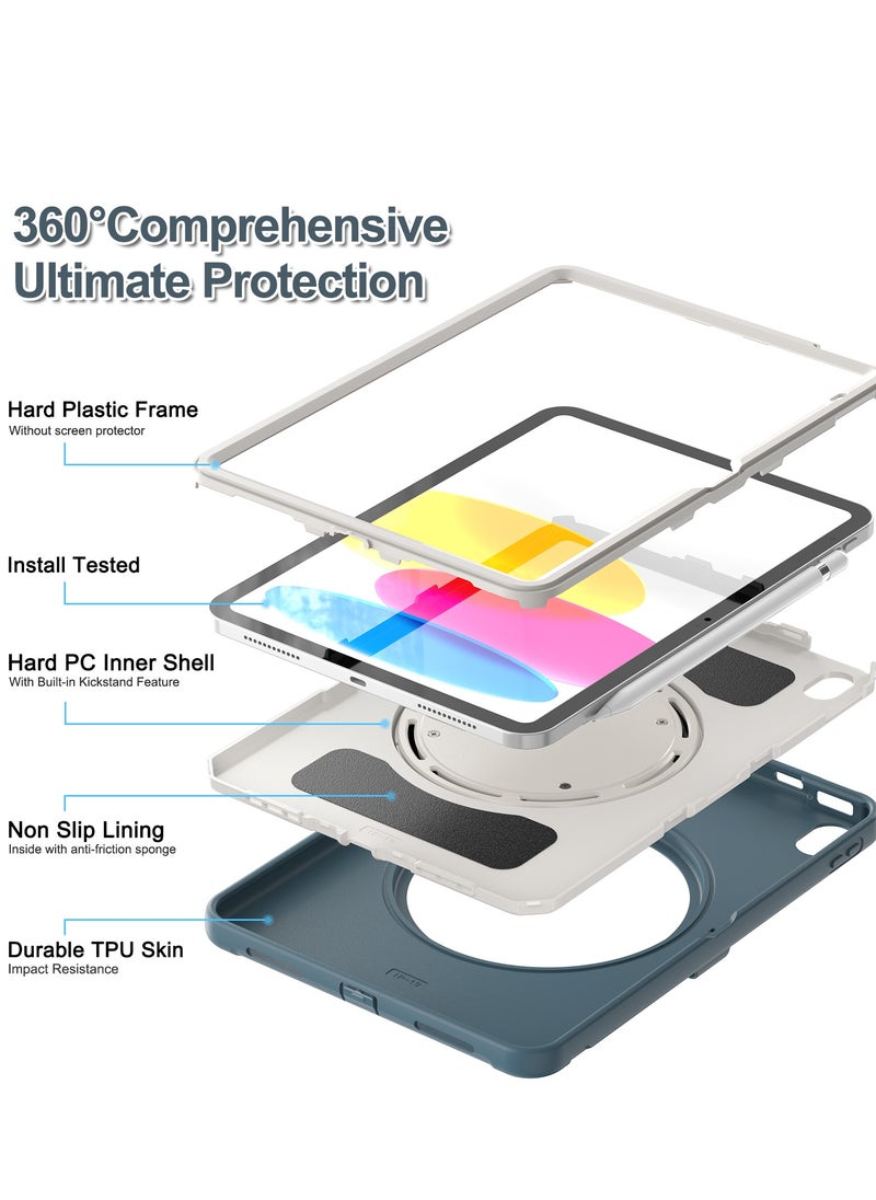 GULFLINK Rugged Heavy Duty Protective Case with Rotating Stand for ipad 10th 10.9 inch 2022（A2757/A2777）Cornflower blue  - Image 5