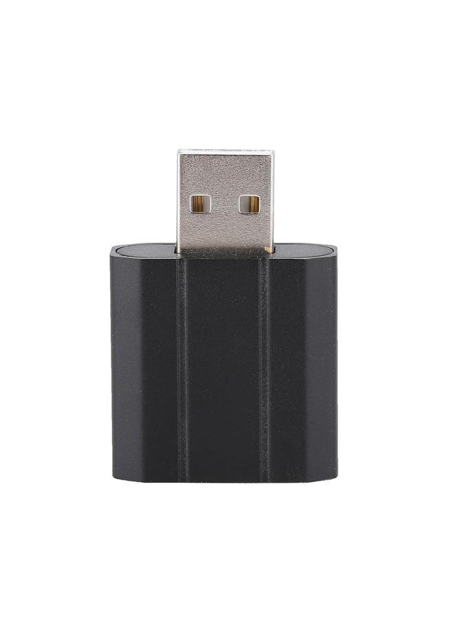 Thoraya Mini External USB Sound Card Headphone Adapter Audio Card For PS4 Computer SoundCard (Black)  - Image 1