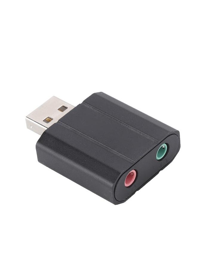Thoraya Mini External USB Sound Card Headphone Adapter Audio Card For PS4 Computer SoundCard (Black)  - Image 2