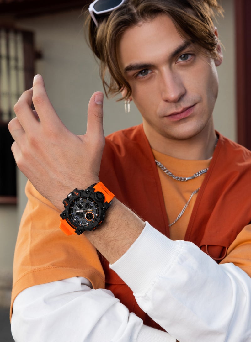 ساندا ساعة يد كوارتز رياضية للرجال من طراز مقاومة للماء بشاشة مزدوجة للرجال - Image 3