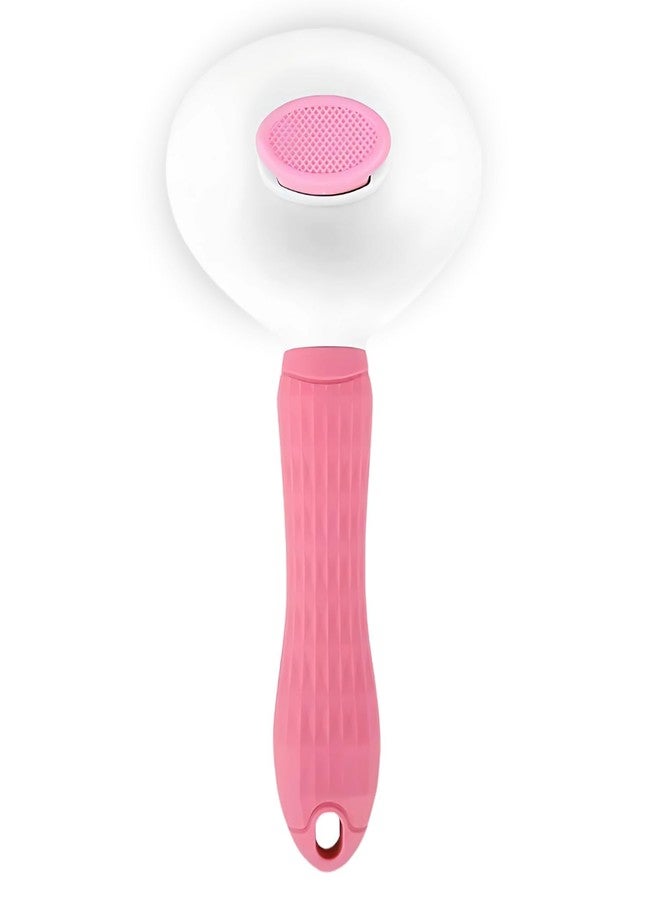 Agirav Tails Self Cleaning Slicker Brush, Pet Grooming Shedding Brush for Dogs and Cats - Easy to Remove Loose Undercoat, Pet Massaging Tool Suitable for Pets with Long or Short Hair(OVAL,PINK) - Image 2