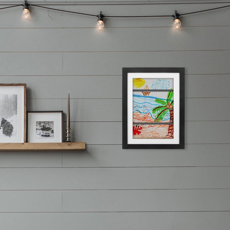 Art Frame A4 Oil Painting Display Box Wall-mounted Black Photo Picture Frame for ’s Artwork and DIY Painting Showcase - Image 4