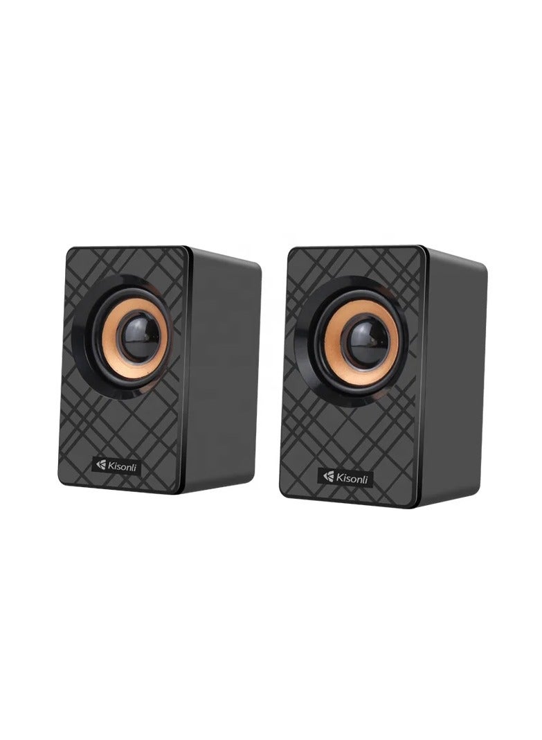 Kisonli KS-01 USB Wired Speaker – Compact Design with Clear Stereo Sound - Image 1