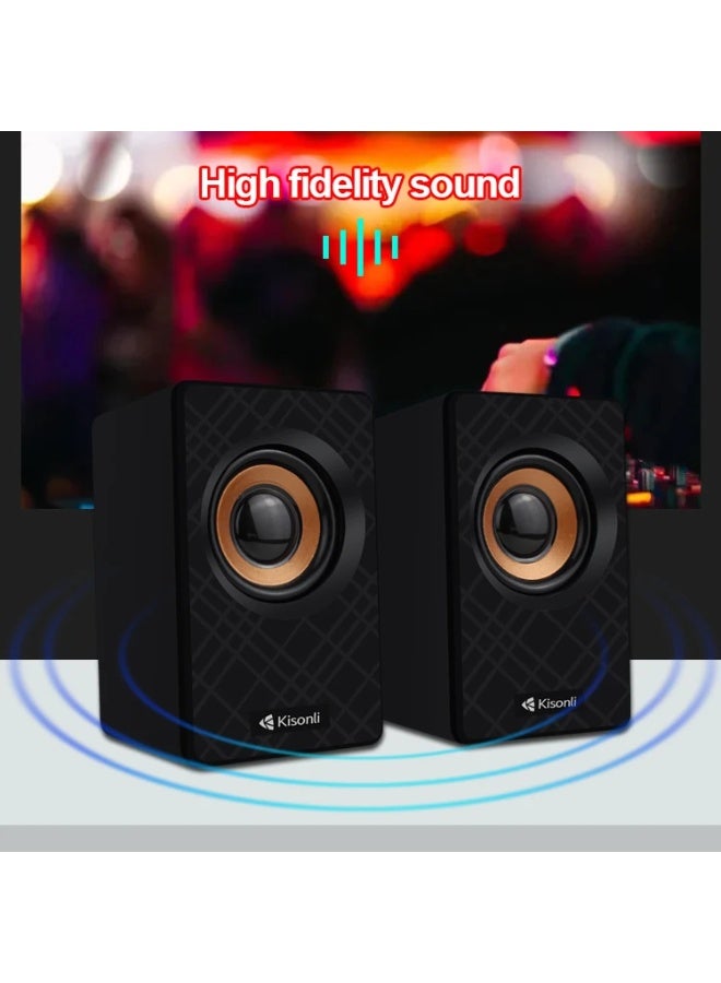 Kisonli KS-01 USB Wired Speaker – Compact Design with Clear Stereo Sound - Image 2