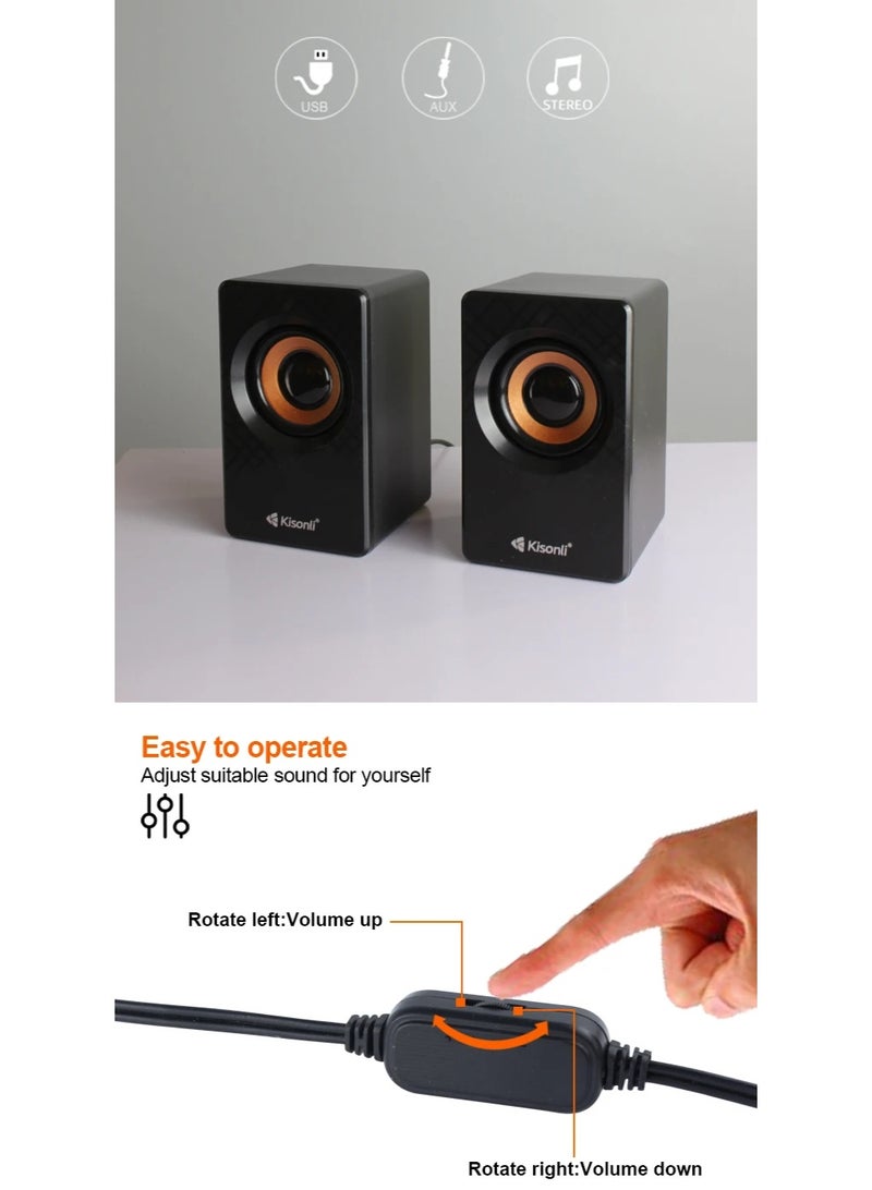 Kisonli KS-01 USB Wired Speaker – Compact Design with Clear Stereo Sound - Image 5
