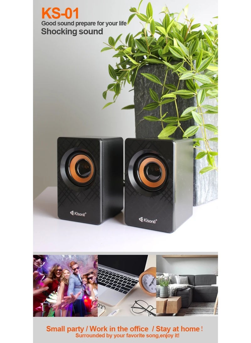Kisonli KS-01 USB Wired Speaker – Compact Design with Clear Stereo Sound - Image 3
